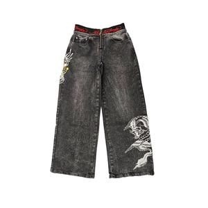 NEW ED HARDY women's lks dragon front zip jean in vintage grey
